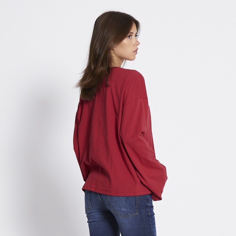 Oversized longsleeve-tee "Bree" Red